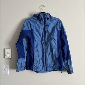 LL Bean Mens Trail Model Rain Jacket Size XS Blue‎ Nylon Hooded Rain Jacket